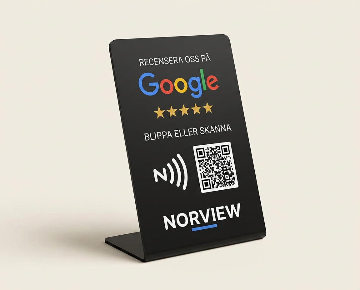Norview NFC-kort och display i matt vit premiumdesign